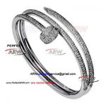 Perfect Replica Cartier Double Nail Stainless Steel Diamond Bracelet